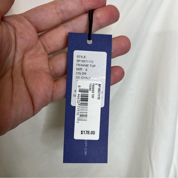 Rebecca Minkoff Womens Size Small Frannie Top in Chalk NEW Blouse Tie Back White - Picture 10 of 11